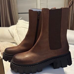 Steve Madden Brown Leather Ankle Boots
